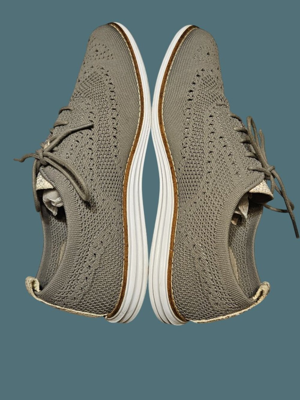 Cole Haan Original Grand Stitchlite Wingtip Oxford Gray Knit Snake Women Sz 10B
